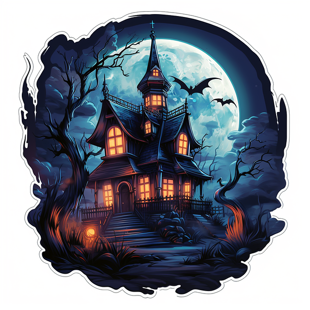 Free ai generated halloween haunted illustration