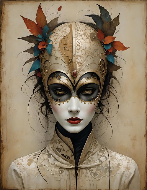 Free ai generated woman mask illustration