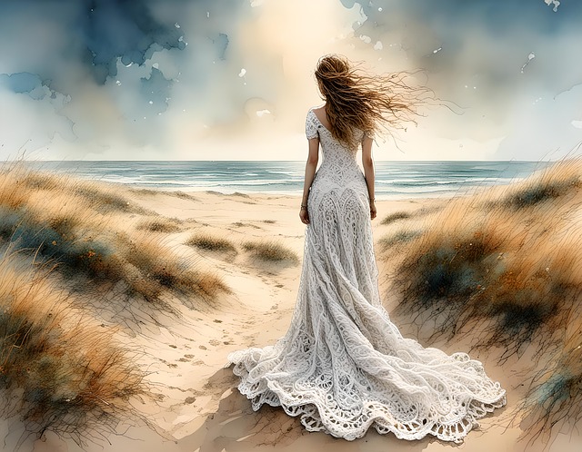 Download free HD stock image of Ai Generated Woman Free ai generated woman beach illustration