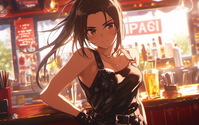 Free ai generated woman bar illustration