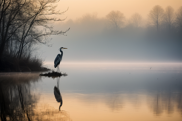 Free ai generated heron bird illustration