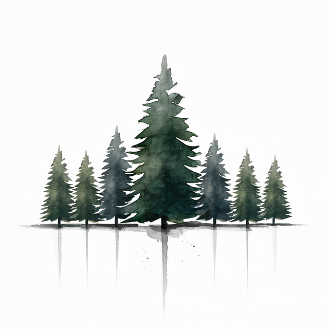 Free ai generated conifers forest illustration