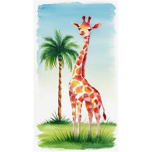 Free ai generated giraffe nature illustration