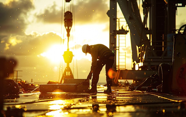 Free ai generated oil rig workers illustration