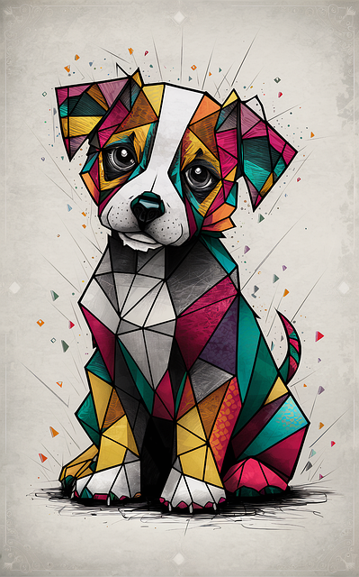 Free ai generated picasso dog illustration