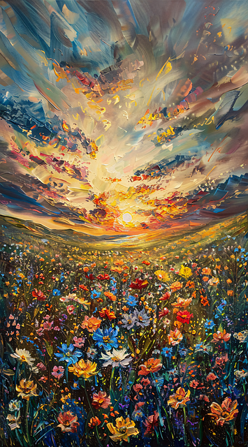 Free ai generated impressionist flowers illustration