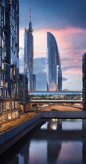 Free ai generated building future illustration