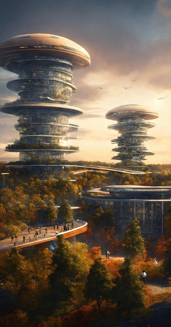 Free ai generated building future illustration