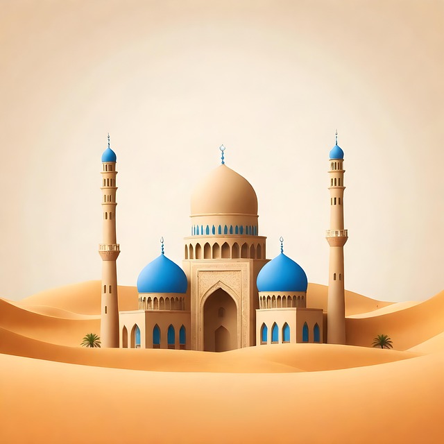 Download free HD stock image of Ai Generated Mosque Free ai generated mosque desert illustration