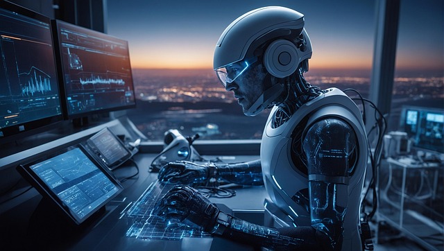 Free robot cyborg technology illustration