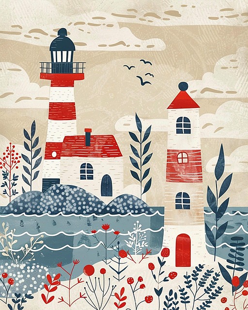 Free ai generated lighthouse nature illustration