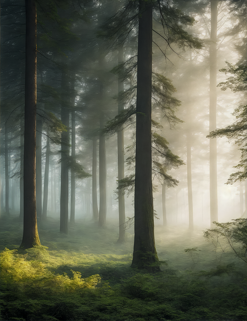 Free ai generated trees forest illustration