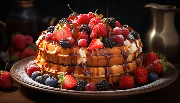 Free Ai Generated Waffles illustration and picture