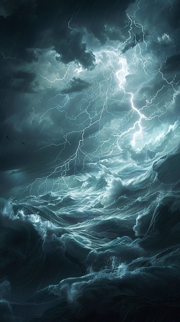 Ai Generert, Lyn, Storm, Skyer, Himmel