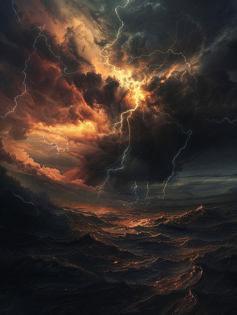 Free ai generated lightning storm illustration