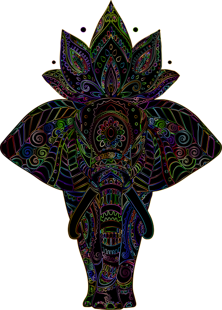 Free elephant animal mandala illustration