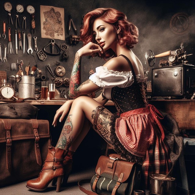 Free redhead woman hair illustration