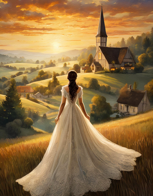Free ai generated woman field illustration
