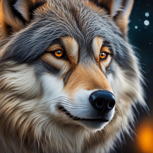 Free ai generated wolf animal illustration