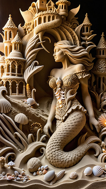 Free ai generated beach sand sculpture illustration