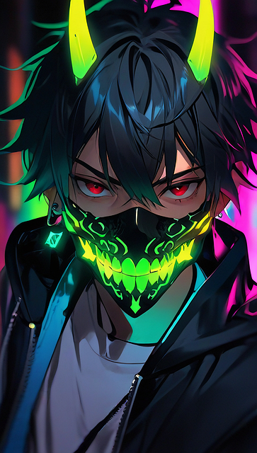 Ai Generiert, Mann, Maske, Allein, Anime