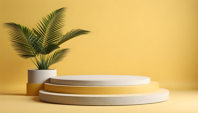 Free ai generated yellow podium illustration
