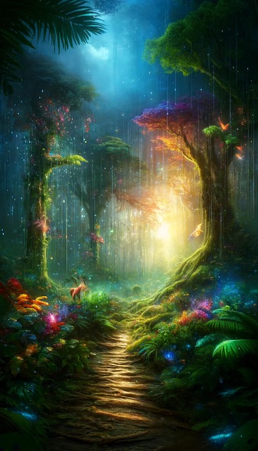 Free ai generated forest fantasy illustration