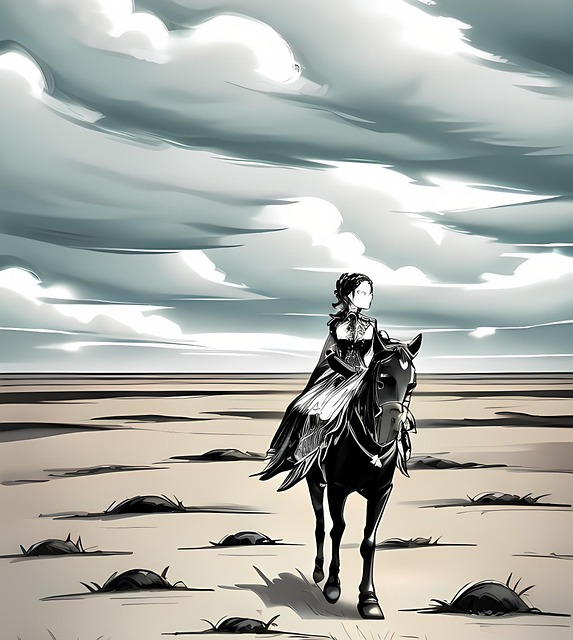 Free ai generated rider girl illustration