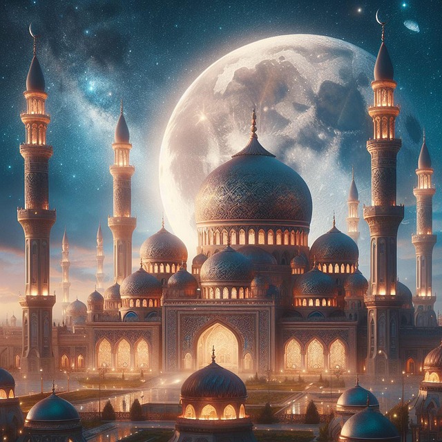 Download free HD stock image of Ai Generated Mosque Free ai generated mosque dome illustration