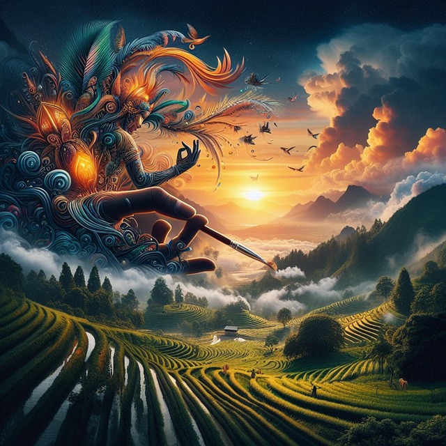Free clouds nature forest illustration