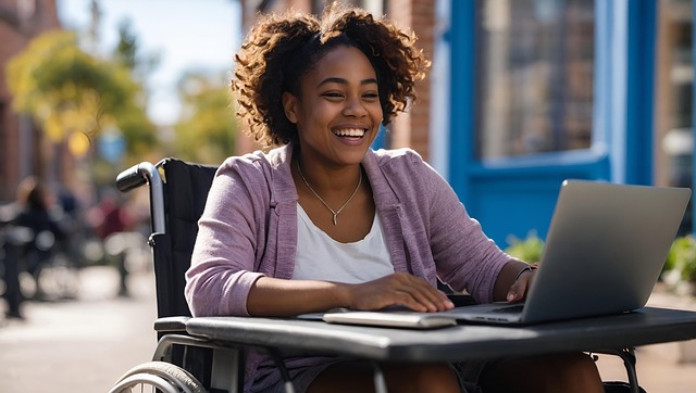 Free ai generated woman laptop illustration