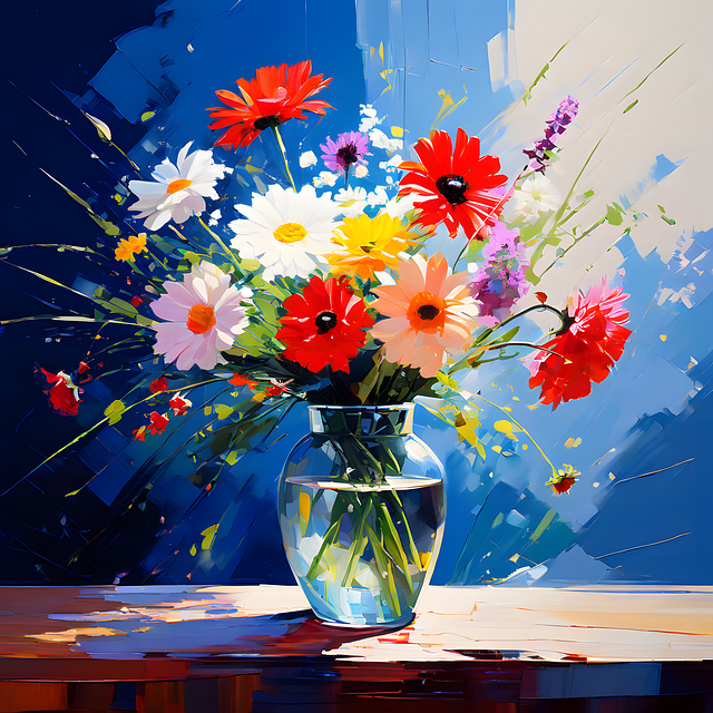 Free ai generated flowers vase illustration