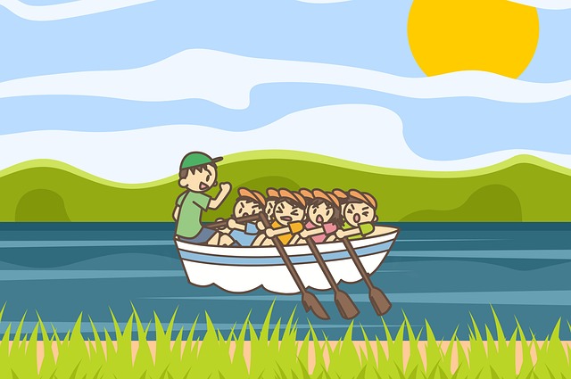 Free rowboat boat lake illustration