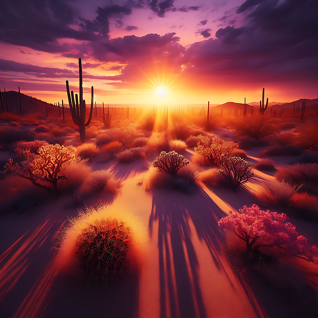 Free ai generated cactus desert illustration