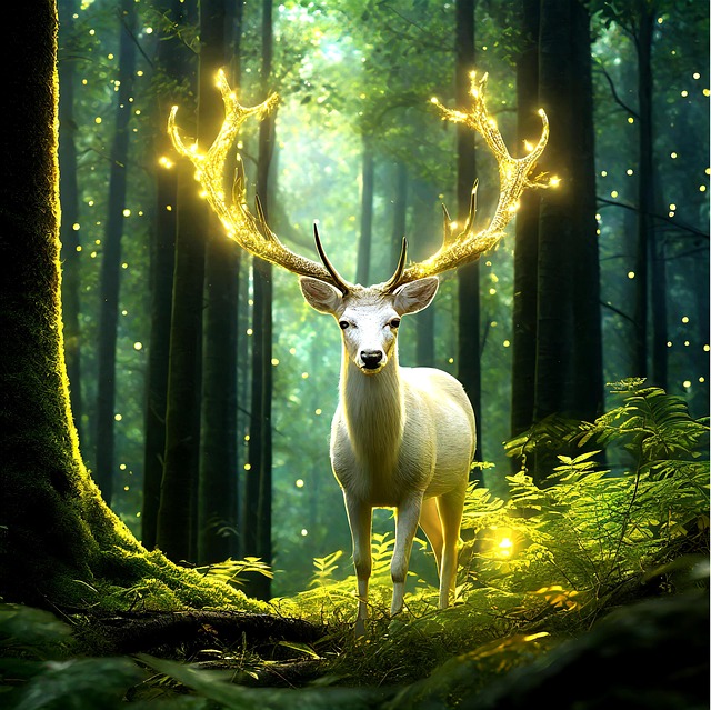 Free ai generated deer power animal illustration