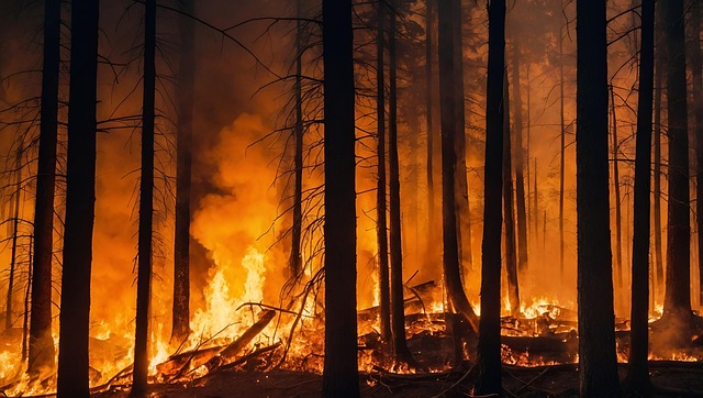 Free forest fire forest climate change illustration
