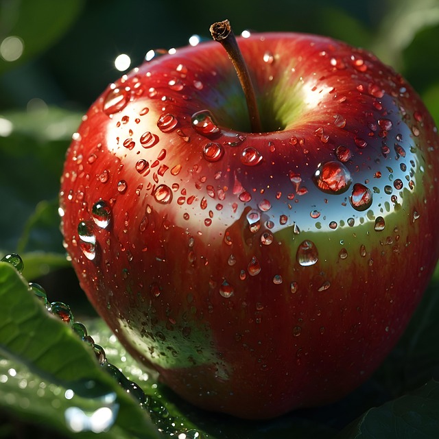 Free apple fruit dew illustration