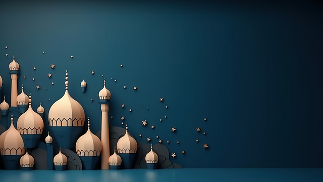 Free eid muslim mosque illustration