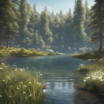 Free Ai Generated Lake illustration and picture