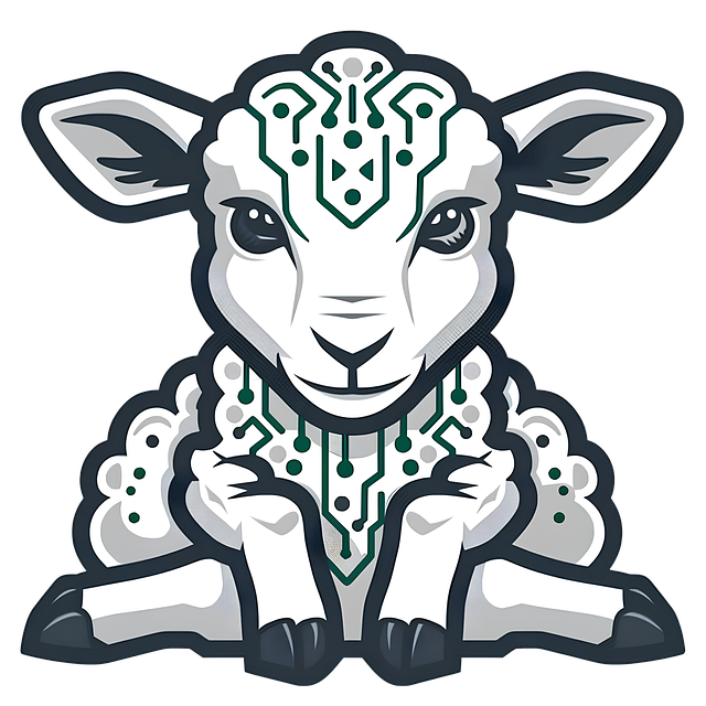 Free spring robot lamb illustration
