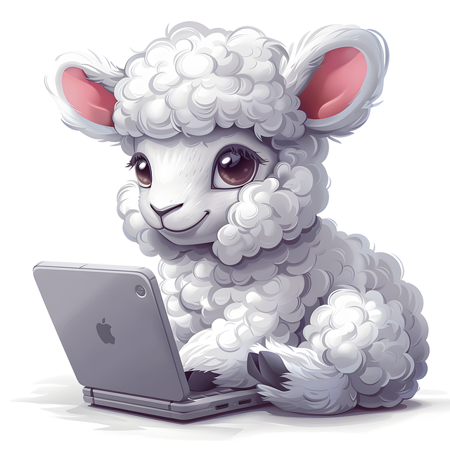 Free spring robot lamb illustration