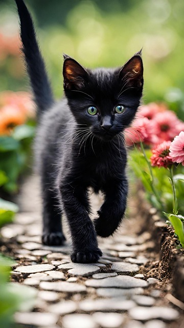 Free Kitten Black Cat illustration and picture
