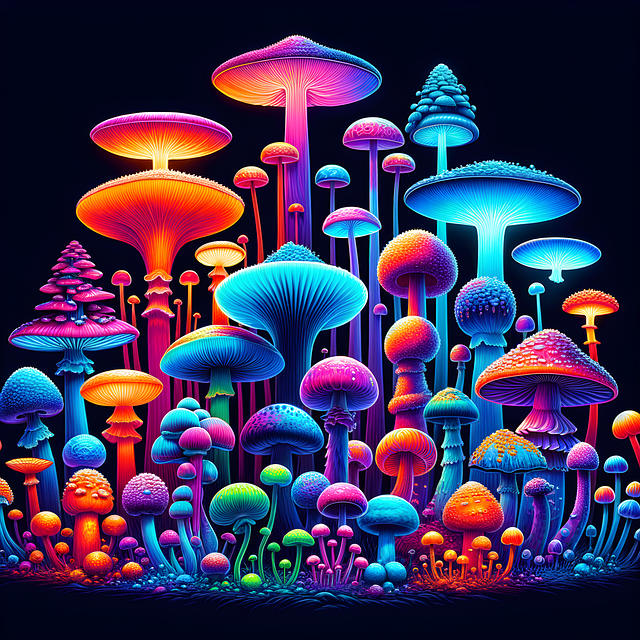 Free sponges mushrooms forest illustration