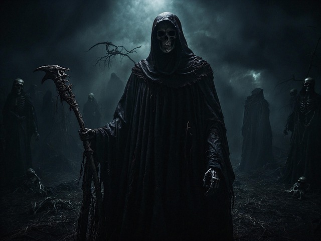 Free ai generated skeleton grim illustration