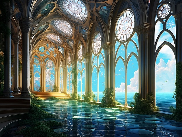 Free ai generated castle interior illustration