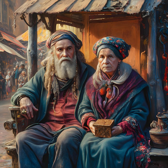 Free couple male portrait illustration
