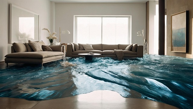 Free ai generated living room flood illustration