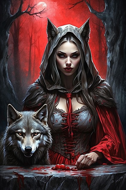 Download free HD stock image of Ai Generated Woman Free ai generated woman wolf illustration