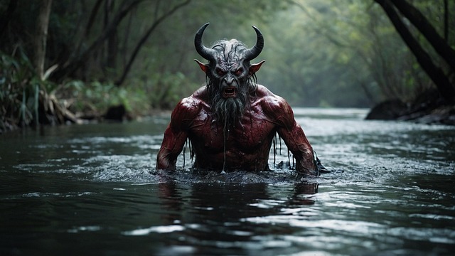 Free ai generated demon river illustration