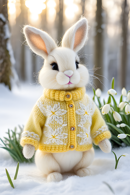 Download free HD stock image of Rabbit Cute Free rabbit cute winter illustration